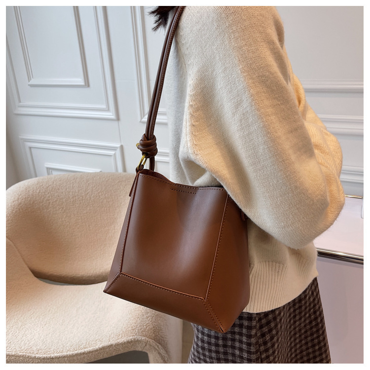 Retro bucket tas met grote capaciteit voor dames schoudertas_voghion.com