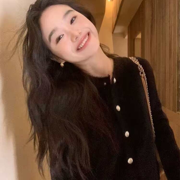pusumede软糯亲肤！多巴胺仿貂毛开衫毛衣女气质温柔慵懒针织上衣|undefined