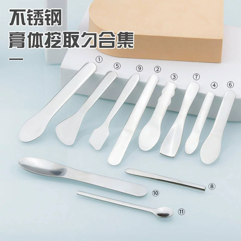 Паста из нержавеющей стали Коллекция ложек для копания 304 Ложка для копания из нержавеющей стали Крем для лица Эссенция Крем для глаз Ложка Металлический крем для глаз Stick