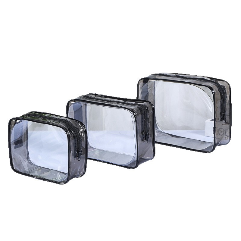 Bolsa de lavado de viaje de cuatro piezas Bolsa de cosméticos de PVC engrosada Bolsa de almacenamiento con cremallera impermeable y a prueba de polvo de gran capacidad image 5