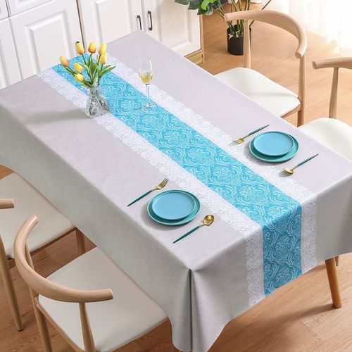 French lace high-end tablecloth wholesale waterproof, oil-proof, anti-scalding Nordic classical PVC tablecloth drop shipping