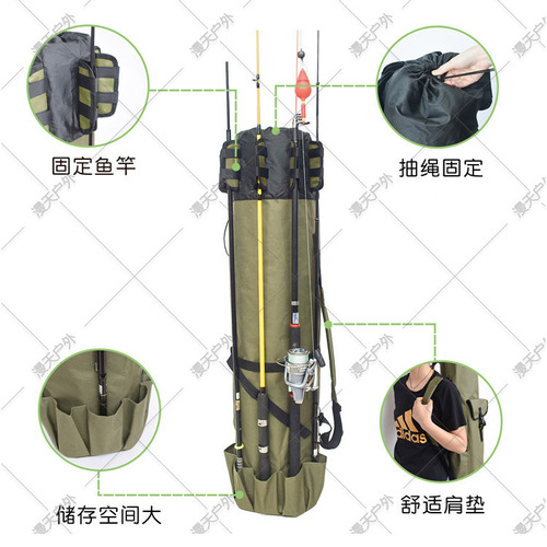 Cross-border Amazon dropshipping large-capacity fishing bag, fishing gear storage bag, shoulder bag, fishing rod bag, sea fishing bag