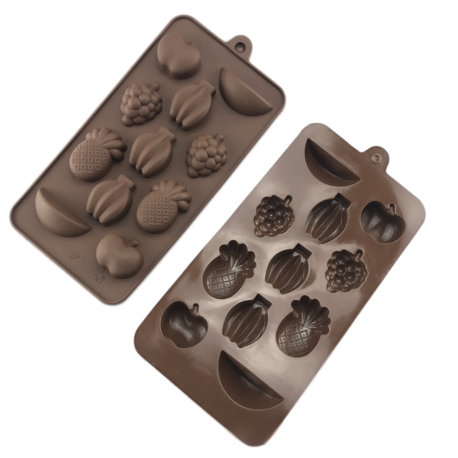 DIY silicone 11 consecutive fruit chocolate mold ice grid pudding jelly baking tools