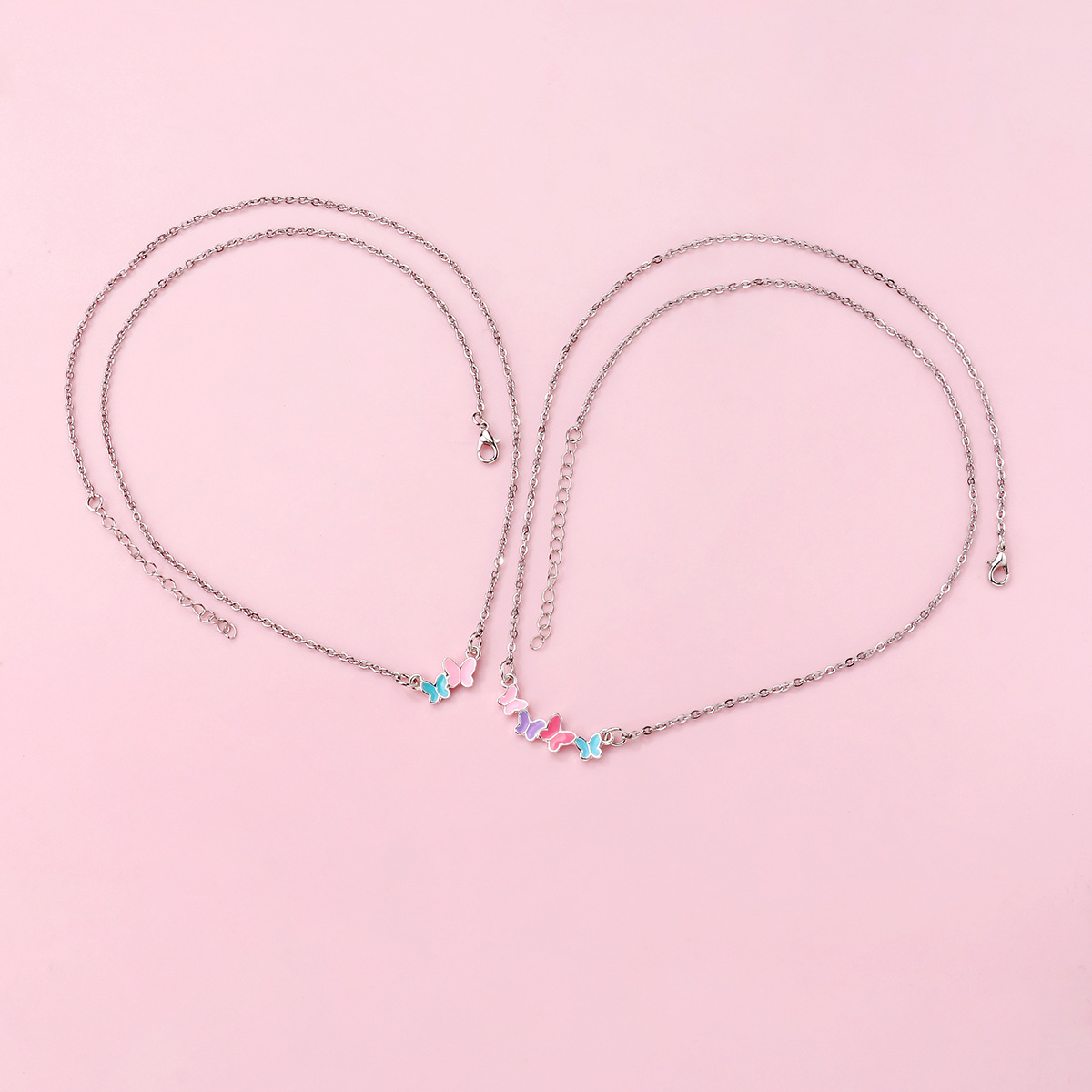 12g Weight Necklace Classification 1 Set Quantity Daily Occasion Alloy Material Butterfly Pattern Kid'S Gender Plating Design Cute, Sweet Style Cute Sweet Butterfly Alloy Plating Kid'S Necklace 4
