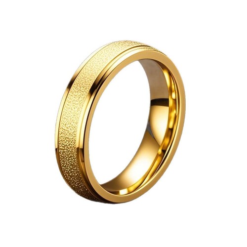 Matte gold ring for men, bold and trendy, light luxury ring for couples, fashionable and colorfast.
