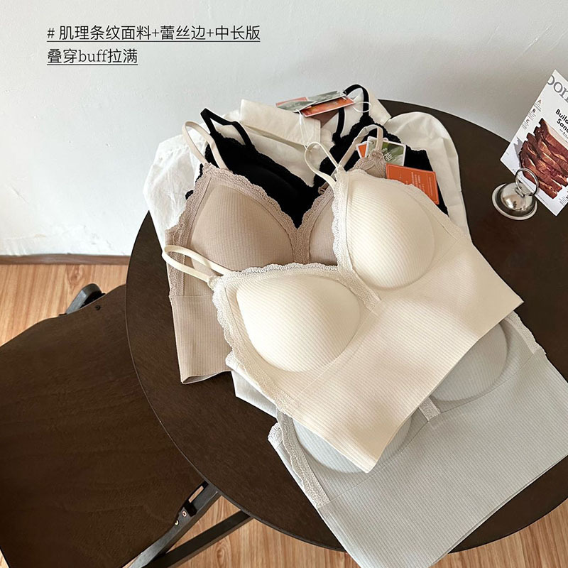 法式V领三角杯美背吊带bra中长款小胸内衣直播代发文胸罩外贸跨境|undefined
