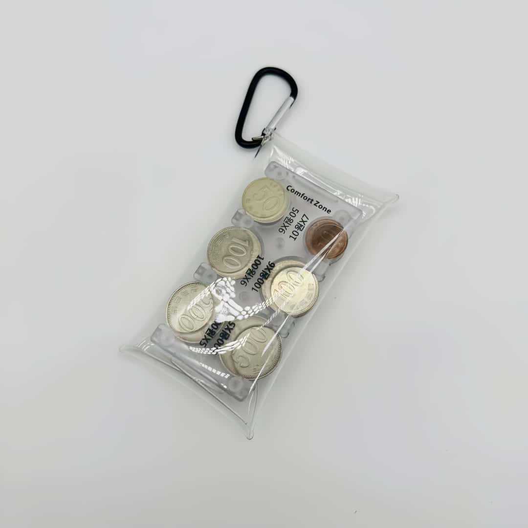 現物硬貨クリップ携帯型硬貨分類透明pvc小包登山ボタン付き硬貨プラスチックケース収納バッグ
