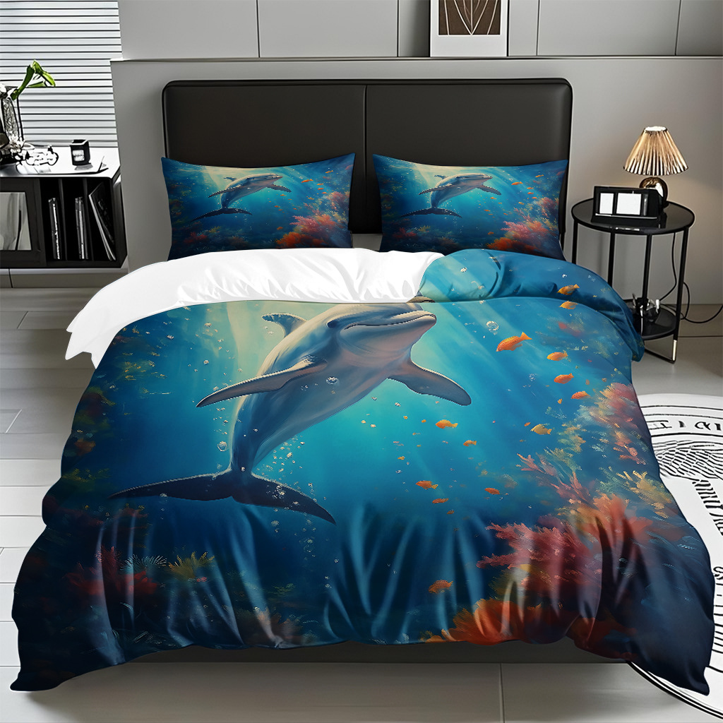 Ventas transfronterizas calientes de una variedad de patrones de reliquias marinas impresión digital colcha