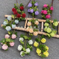 シミュレーション花5頭の雪玉の木のあじさい玉の清新な家庭の装飾の花の結婚祝いは造花の対外貿易のクロスボーダーの輸出を配置します。