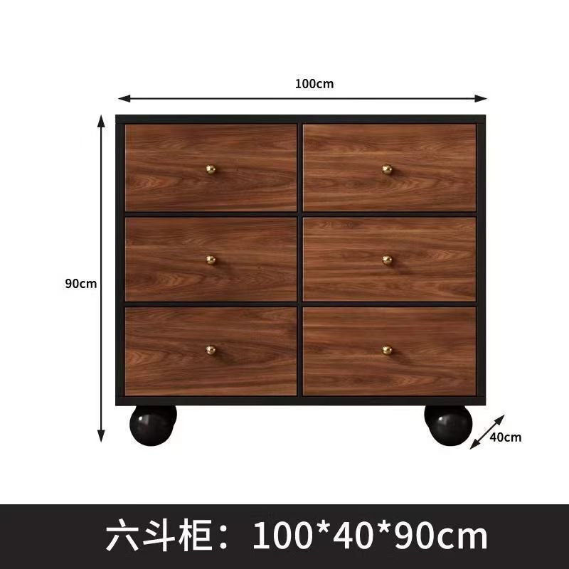 中世スタイルの引き出しキャビネット、5つの引き出しキャビネット、寝室の収納キャビネット、無垢材のベッドサイドキャビネット、収納キャビネット、壁に一体化された5つの引き出しキャビネット|undefined