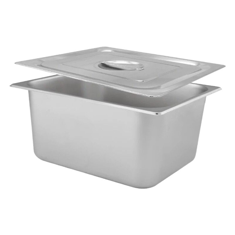 Bandeja de porciones de acero inoxidable, bandeja rectangular engrosada con tapa, plato de porciones, bandeja de comedor, caja para ingredientes y mermeladas para tiendas de té con leche, venta al por mayor.
