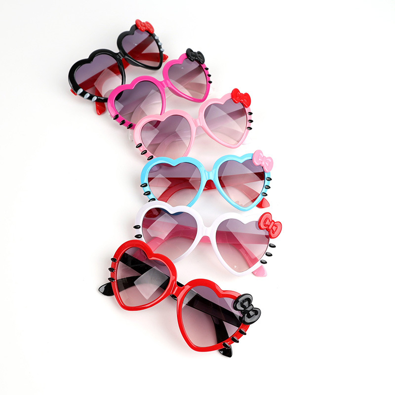 Baby's Cute Sunglasses Children's Cartoon Anti-UV Love Sunglasses Girls Peach Heart Glasses New Fashion Sunshade