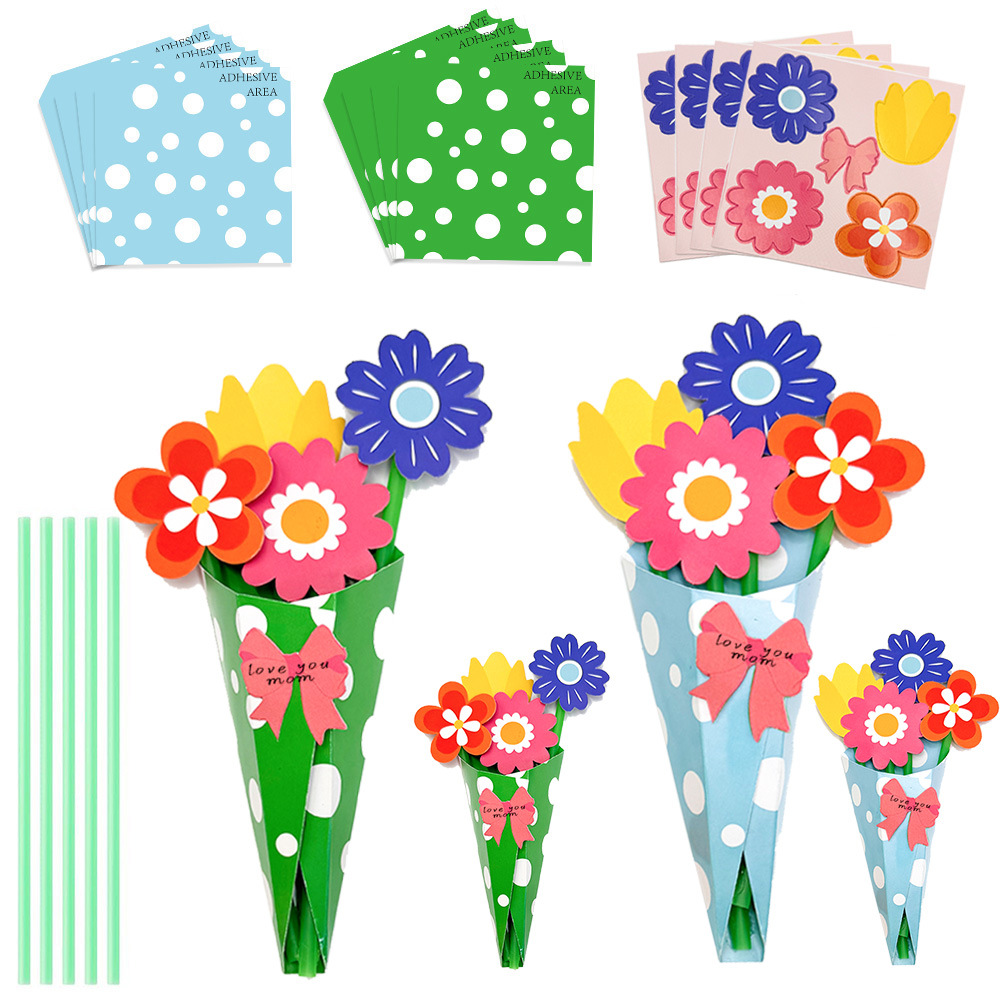 180g Weight bouquet Event & Party Supplies 1 Set Quantity Festival Occasion Paper Material Flower Pattern Sweet Style Sweet Flower Paper Festival Bouquet Party Supplies Party Accessories 1 Set 6