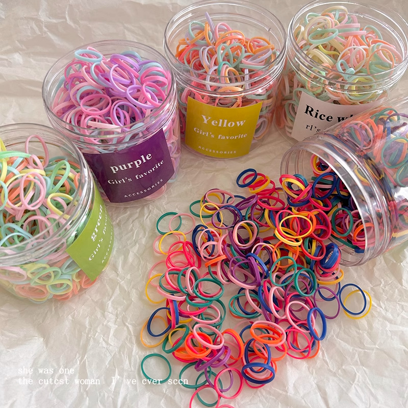 Coleteros desechables, gomas pequeñas para el cabello para niños, gomas para el cabello que no dañan el cabello, gomas para niñas, coleteros de alta elasticidad, accesorios para el cabello.