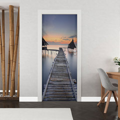 亞馬遜pvc門貼定製臥室門翻新自粘牆貼3d立體門貼畫可移除PVC牆紙