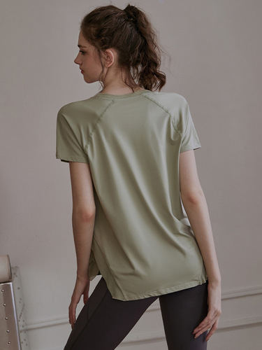 High-end yoga wear tops for women, loose slimming sports T-shirts, short-sleeved breathable mesh running fitness clothes