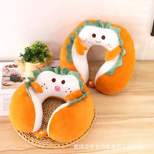 New Cartoon Embroidered U-Shaped Pillow Bread Toast Neck Pillow Plush Neck Pillow Travel Outdoor Student Sleeping Pillow