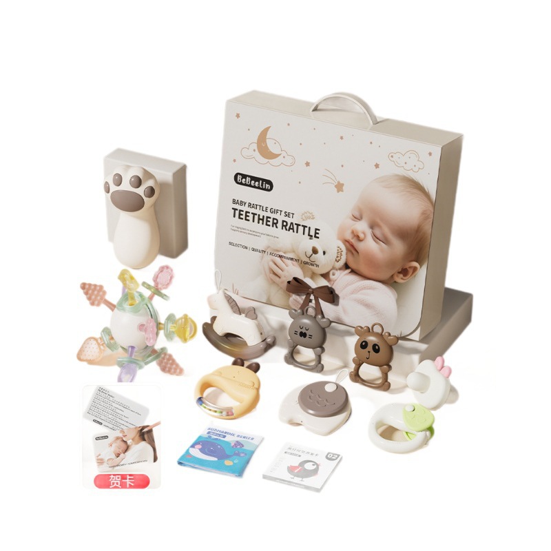 Comercio exterior infantil tranquilizar juguetes campana bola hamanton campana mordida hervida caja de regalo de goma de dente juguetes de educación temprana para bebés