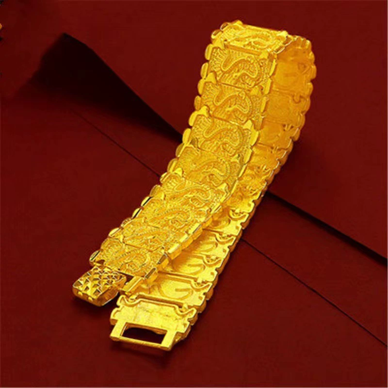 Маленькая красная книга в стиле властного дракона с узором Boss Chain Браслет Позолоченный широкий регулируемый браслет Прямая трансляция Лидер продаж ювелирных изделий