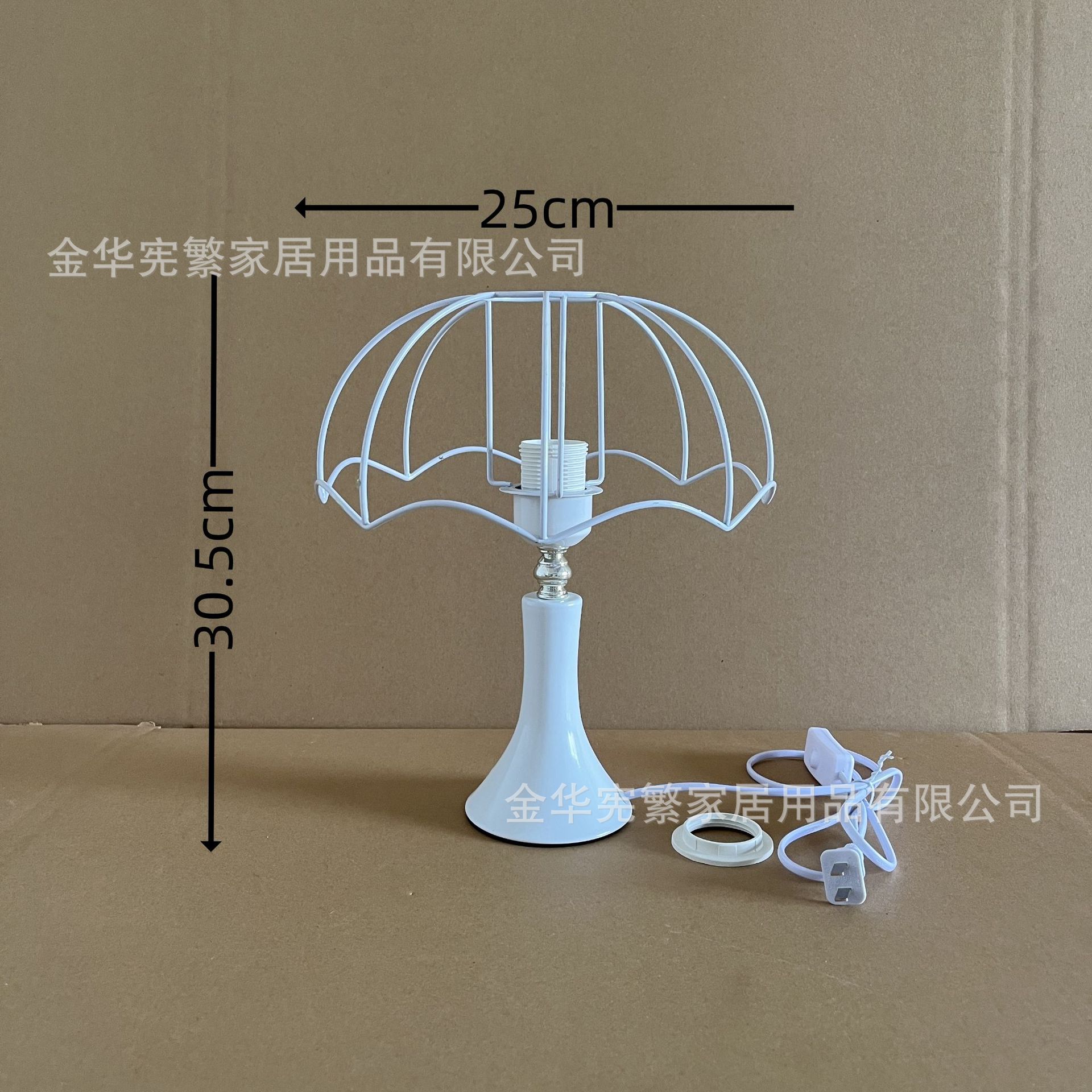 Xianfan E27 lámpara de escritorio base metálica alta alta bocina combinación de marco de hierro con botón de cable DIY hecho a mano