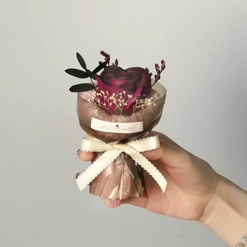 迷你口袋见面小花束玫瑰向日葵永生花伴手礼生日礼物装饰七夕节|undefined