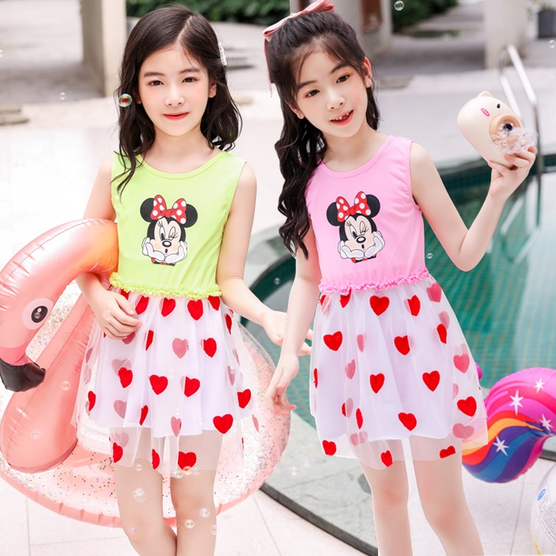 时尚新款可爱漂亮大方卡通图案连体裙式女童连体纱裙摆三件套童装