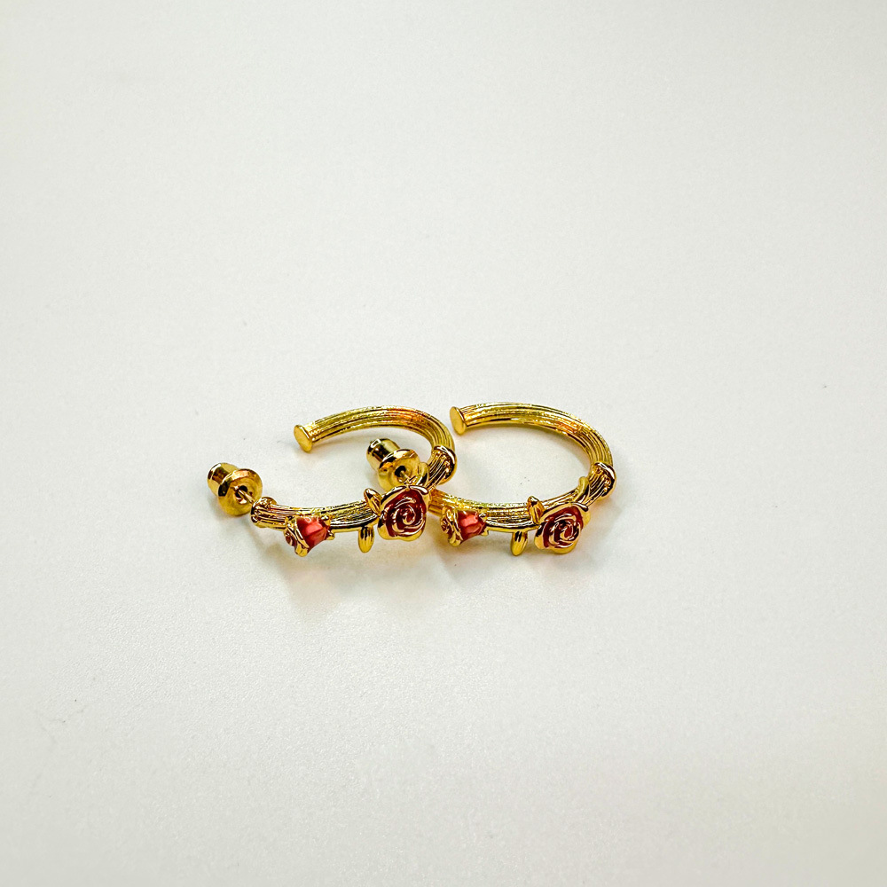 Retro Flower Freshwater Pearl Copper Enamel Plating Women's Earrings Necklace display picture 4