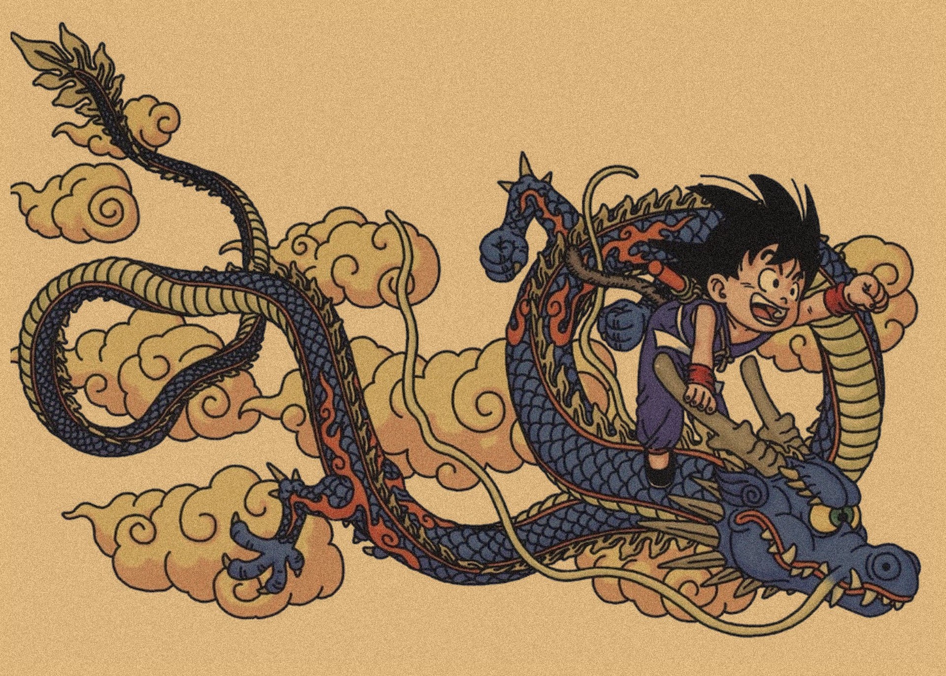 日本式アニメ七龍珠アラレ復古クラフト紙ポスター鳥山明装飾画孫悟空壁画316