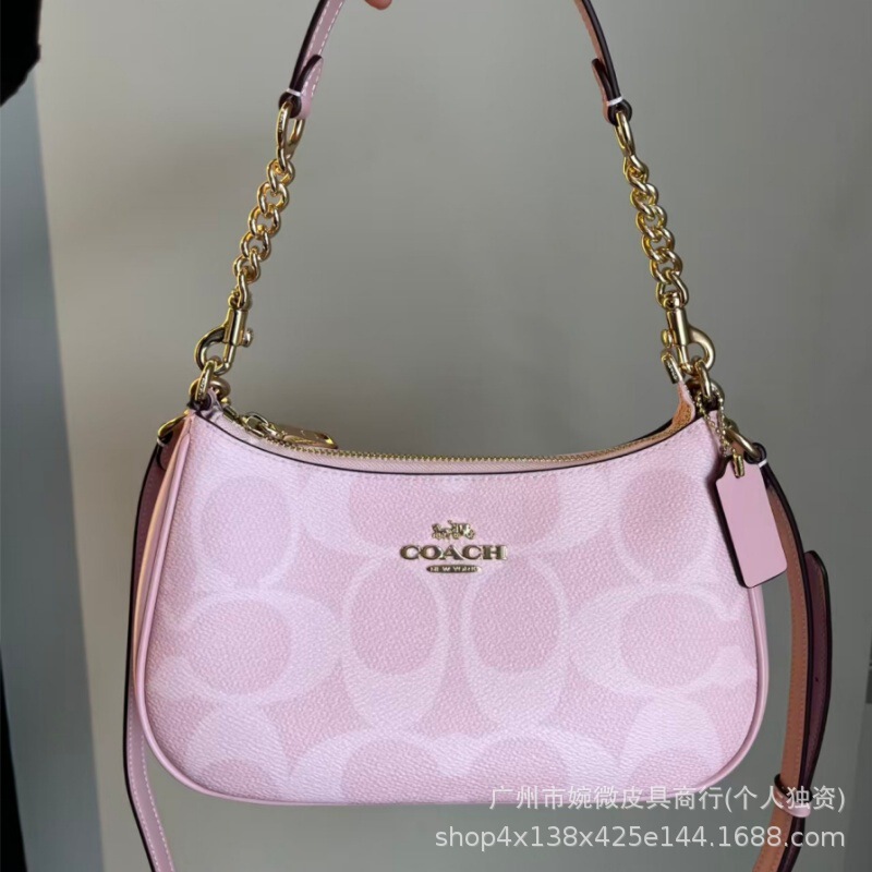 High-End Version of the Kuo Brand Teri24 Underarm Bag, Crescent Bag, Monogram Chain Bag, Shoulder Crossbody Women's Handbag