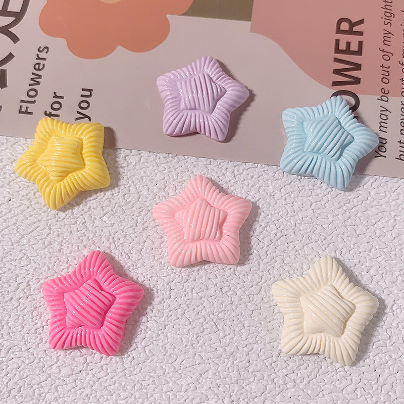 Nuevos acessorios de resina de doble capa de macarón de pentaco de crema pegamento para el cabello pin de cabello agujeros de hebilla de zapatos hechos a mano, etc.