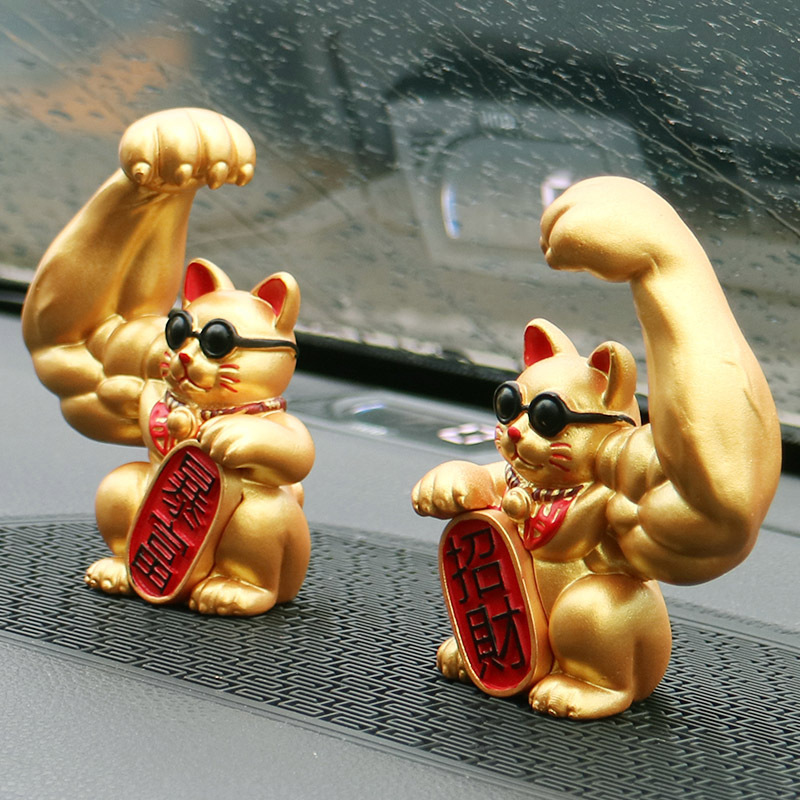 Creativo Kylin brazo fortuna gato decoración del coche decoración de la consola central decoración de interiores del coche