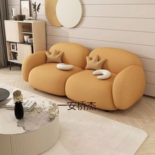 RW北欧科技布艺沙发小户型双人客厅卧室现代简约服装店豆腐块沙发