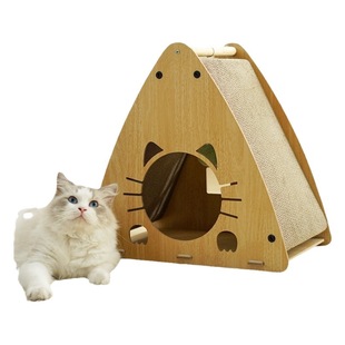 Cat scratch board vertical triangle corrugated paper nest wear-resistant non-chip integrated cat nest cat toy supplies
