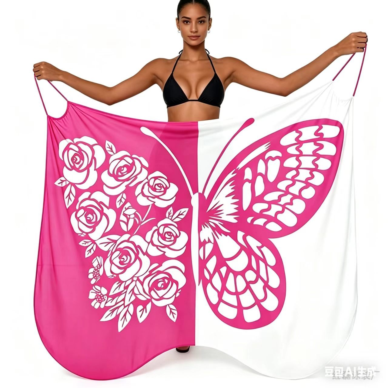 2024 foreign trade cross-border beach towel, European and American bikini beach swimsuit cover-up, mesh skirt, breathable mesh, can be worn outside