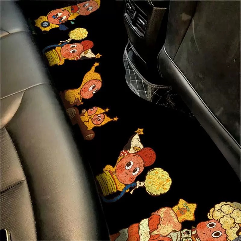 Star People Car Floor Mat Decoration, Dirt-Resistant Dust-Removing Foot Mat, Wear-Resistant Easy-To-Wash Wire Loop Mat, Self-Cut Car Interior Accessories