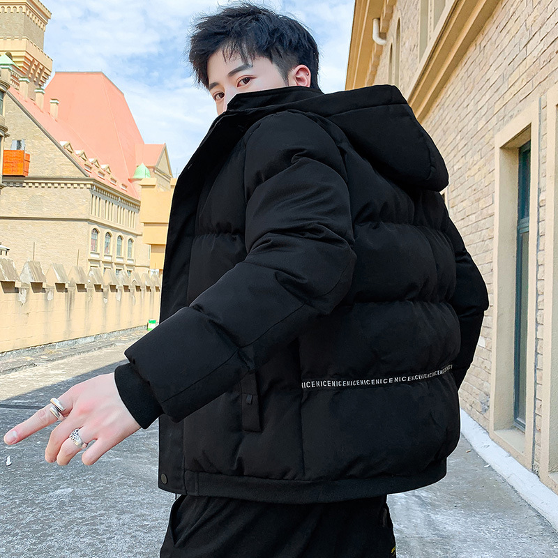 Abrigo acolchado de algodón de ladrillo transfronterizo para hombre 2021 Invierno moda marca de moda con capucha Abrigo acolchado de algodón de todo el Partido Abrigo acolchado de algodón forro polar engrosado más tamaño