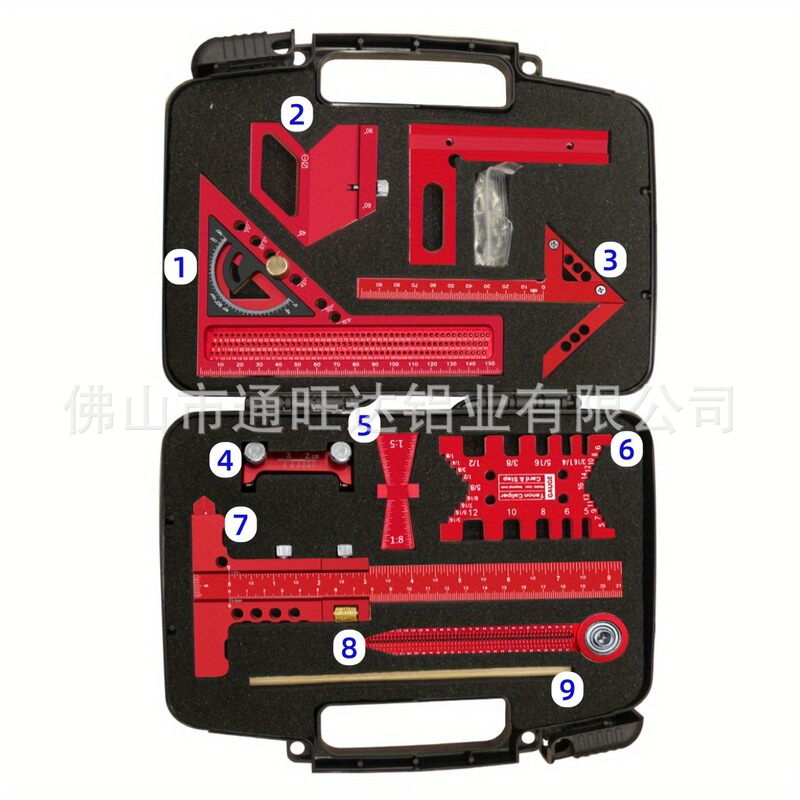 Woodworking Measuring Tool Kit with Storage Case Woodworking Project Planning Layout Wood Board Jointing Auxiliary Kit Wholesale