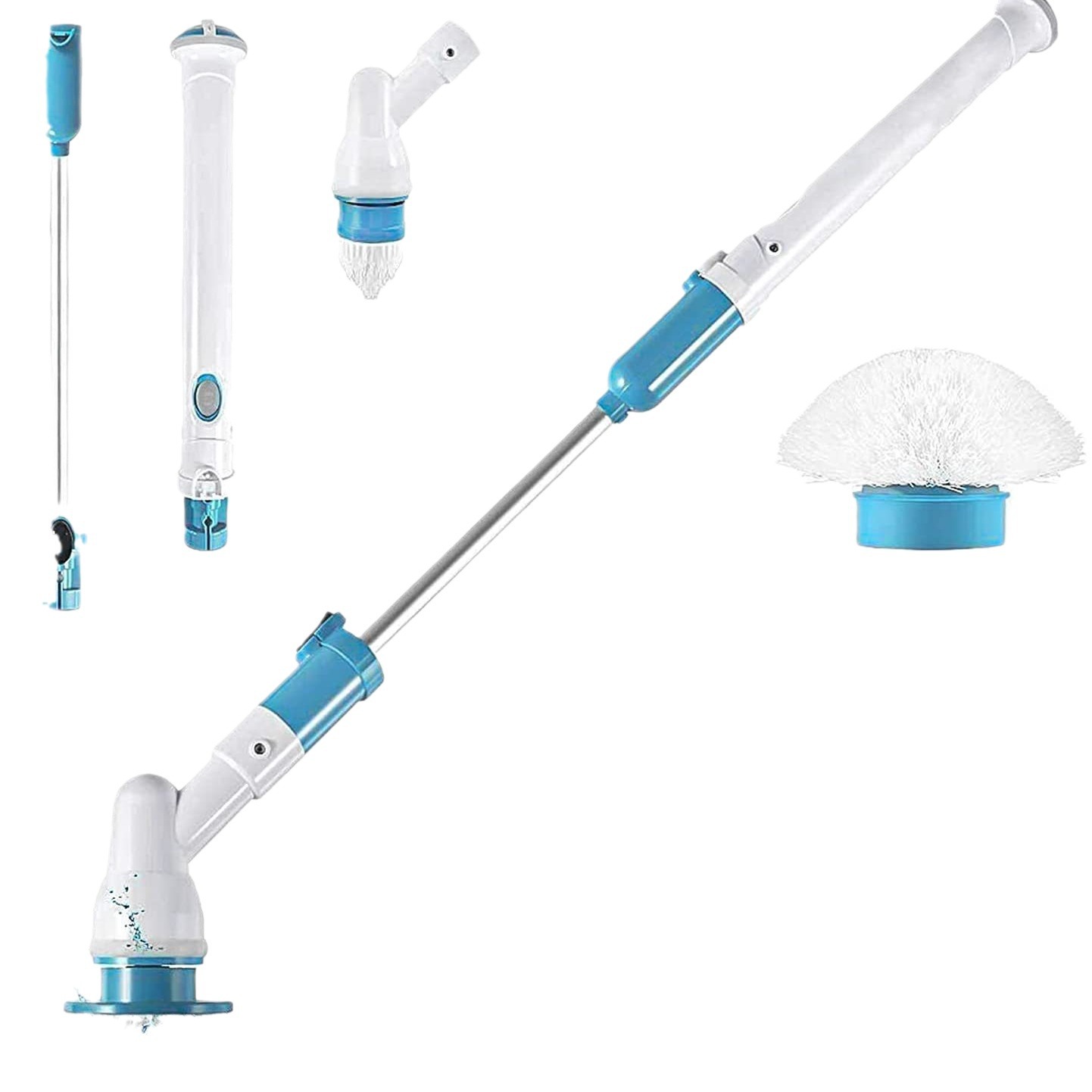 Cepillo de limpieza eléctrico multifunción inalámbrico transfronterizo Mango largo de mano Cepillo de baño de limpieza retráctil giratorio automático Cepillo de piso