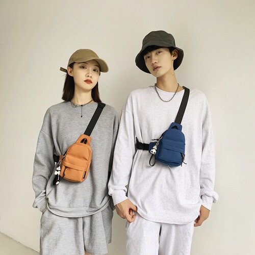 Couple Chest Bag Versatile Solid Color Shoulder Bag  Winter New Korean Style Shoulder Bag Waterproof Casual Shoulder Crossbody Bag