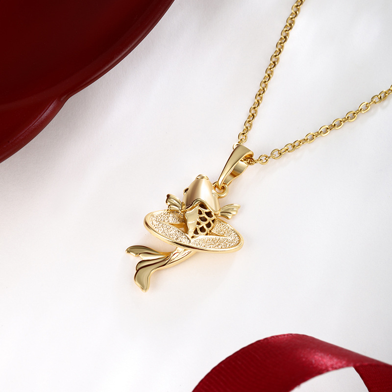 Xuping año con peces chapados en oro 24K hueco dinero colgante de carpa colgante femenino retro lujo ligero colgante nicho
