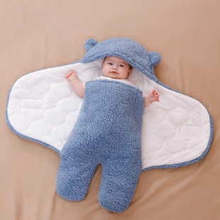 Autumn and Winter Thickened Baby Newborn Cushion Newborn Cushion Baby Sleeping Bag Anti-Scare Swaddling Baby Products