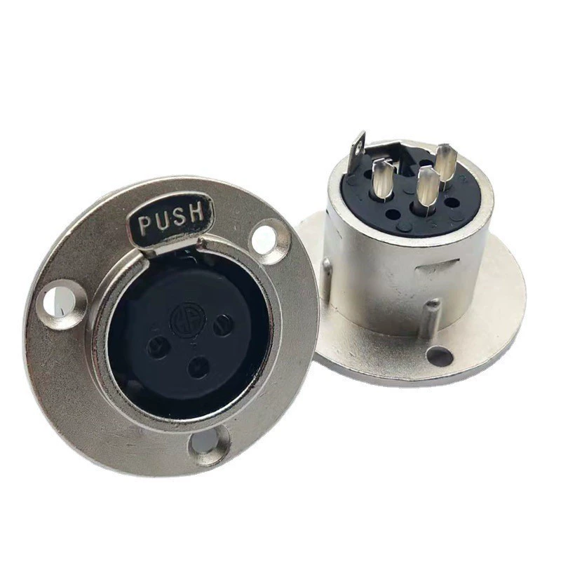 Круглый металл XLR головка 3PIN Female вход микрофон микшер розетка 3-pin XLR Female