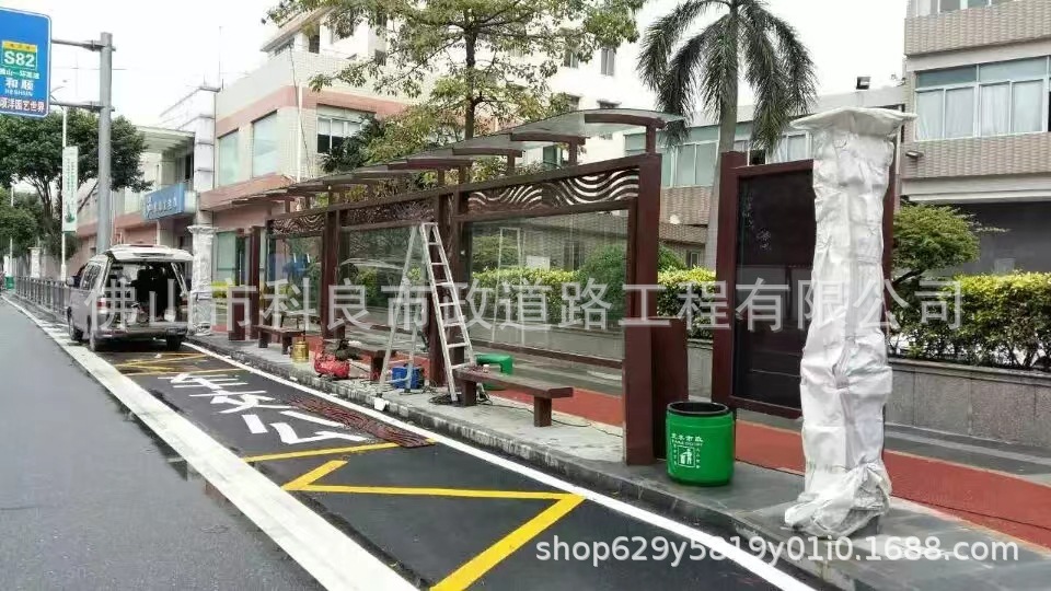 广州厂家直销户外道路仿古候车亭 港湾式不锈钢欧车亭