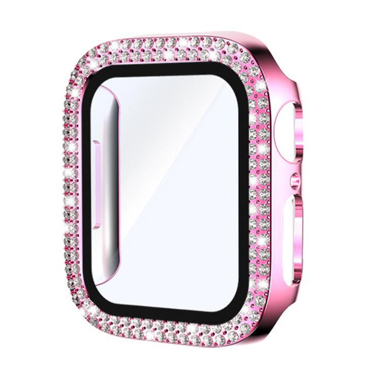 Xdfind Double-Row Diamond Case with Integrated Pc+Tempered Glass Watch Protection Case Suitable for Apple Watch Series 6 / 5 / 4 Xdfind Double-Row Diamond Case with Integrated Pc+Tempered Glass Watch Protection Case Suitable for Apple Watch Series 6 / 5 / 4