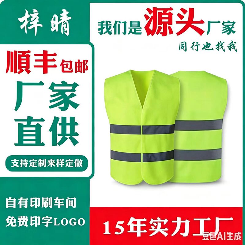 Reflective safety vest, reflective clothing, construction site vest, worker uniform, breathable, customizable with logo Reflective safety vest, reflective clothing, construction site vest, worker uniform, breathable, customizable with logo