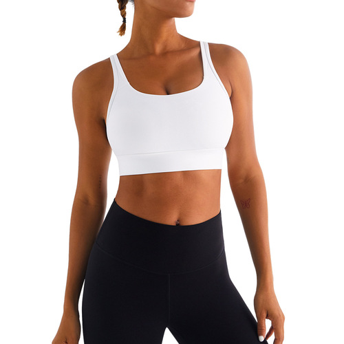 Women's high-intensity shock-proof sports bra running push-up back adjustable wire-free yoga bra