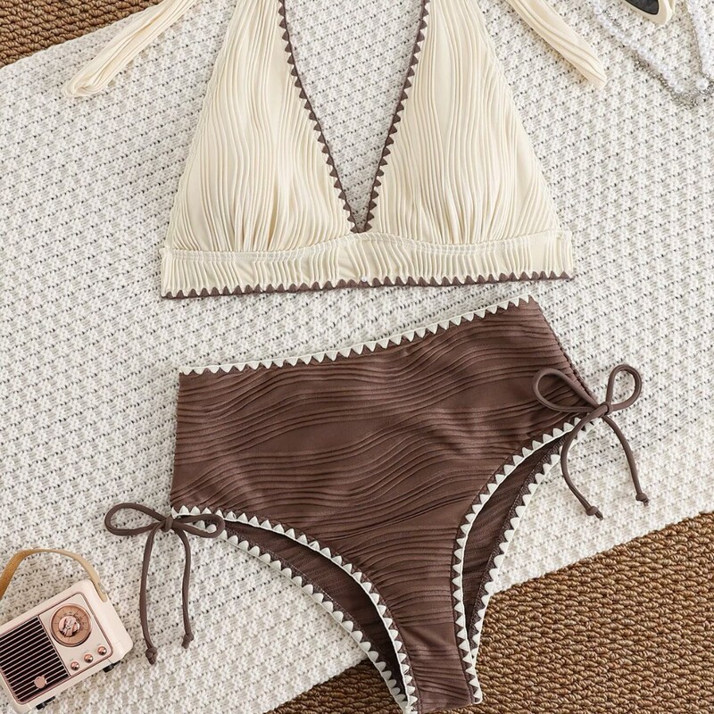 2026 European and American Foreign Trade Color-Blocking Bikini Women's Two-Piece Lace Swimsuit Women's Summer Beachwear Aliexpress