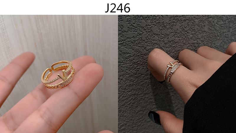 Fashion Solid Color Copper Inlay Artificial Diamond Rings 1 Piece