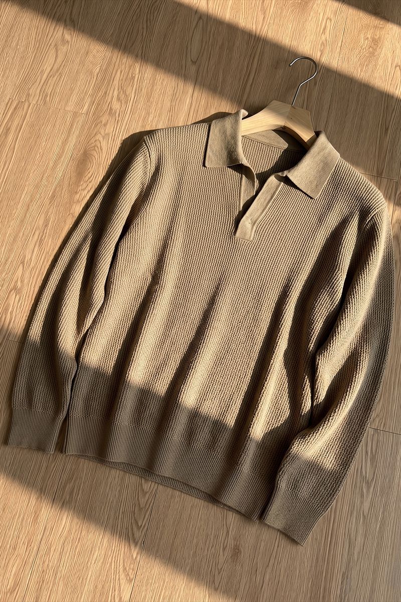 Other Sweater Polo Collar Khaki