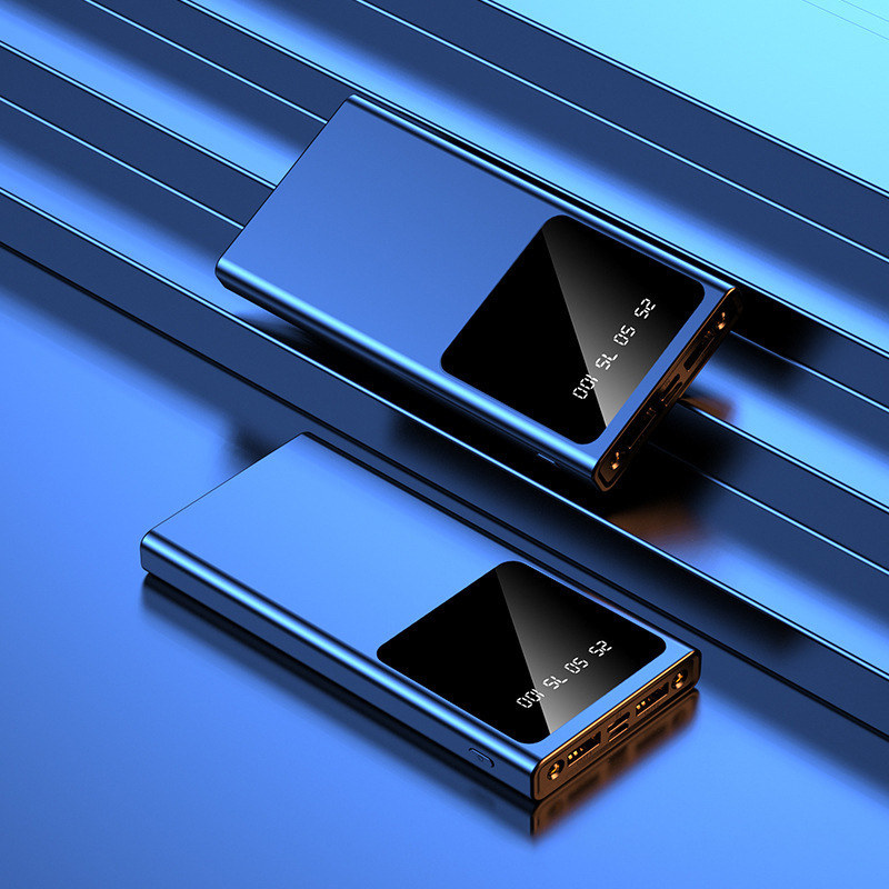Fuente de alimentación portátil delgada y compacta 10000 mAh lámpara LED de carga rápida pantalla digital cargador para teléfono móvil universal